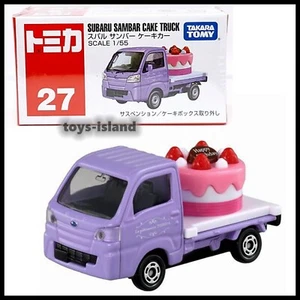 TOMICA 27 SUBARU SAMBAR CAKE TRUCK 1/55 TOMY 2024 FEB NEW MODEL B - Picture 1 of 12