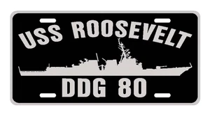 USS ROOSEVELT DDG 80 License Plate Military sign USN P01 - Picture 1 of 1