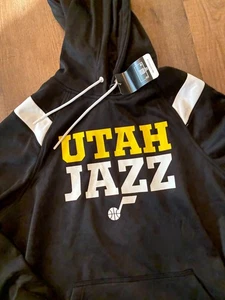 NEU Herren Large schwarz gelb NBA Utah Jazz Pullover leichter Hoodie L LG Neu mit Etikett - Bild 1 von 2
