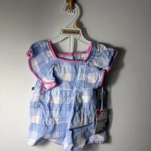 Bearpaw Girls 3-6 Months Blue And Pink 2 Piece Dress Set - Dress - Bottoms - New - Picture 1 of 6