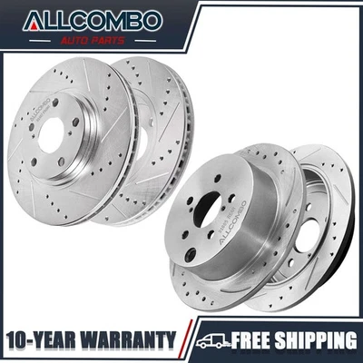 Front Rear Drilled Brake Rotors Kit for 2014 2015 2016 2017 2018 Subaru Forester - Image 1 of 4