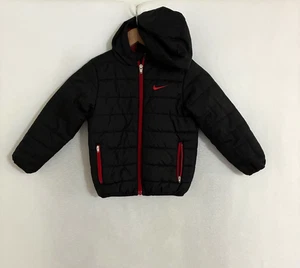 Nike Puffer Jacket Youth Size 4T Hooded Gorpcore Winter Logo Winter Coat - Picture 1 of 9