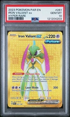 PSA 10 Gem Mint Iron Valiant Ex Hyper Rare Gold #261 2023 Par Paradox Rift - Image 1 of 2