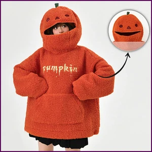 Sudadera con capucha en forma de calabaza de Halloween para mujer otoño cuello redondo - Imagen 1 de 15
