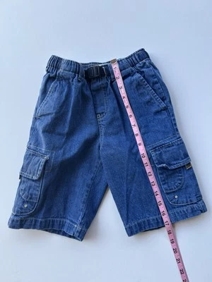 Lands End Shorts Boys Size S (8) Blue Jean Cargo Shorts Elastic Waist  - Image 1 of 2