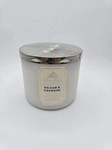 ONE (1) Bath and Body Works BALSAM & FIREWOOD Candle white birch,cardamom - Picture 1 of 14