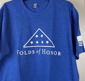 Nueva Camisa Folds Of Honor XL Para Hombres Azul Real Blanco Logo Bandera de EE. UU. Gráfico - Imagen 1 de 6