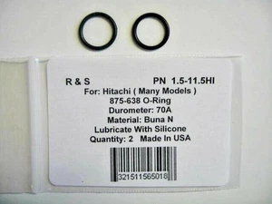 2 Hitachi 875-638 O-Rings / Fits many models / R&S 1.5-11.5HI - Picture 1 of 2