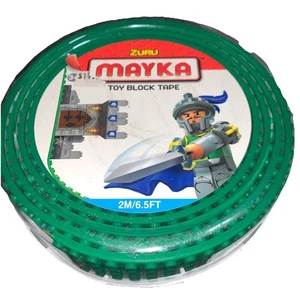 Zuru Mayka Toy Block Tape 2M/6.5 FT Dark Green 4 Row Lego Compatible - Picture 1 of 6
