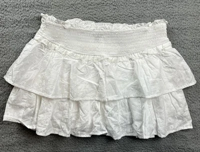 Wild Fable Skirt Womens Large White Eyelet Ruffle Tiered Mini Smocked Skort - Image 1 of 4