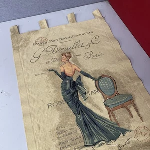ORIGINAL RETRO Decorative Fabric Fashion Art Paris Woman Lady Doeuillet Robes - Bild 1 von 8