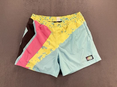 SLUNKS Volleyball Swim Lined Men’s Trunks Elastic Waistband Neon Retro 80s XXL - Image 1 of 4