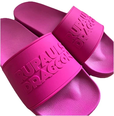 Exclusivas Sandalias RuPauls Drag Con Dragcon Rosa Goma Piscina Toboganes EU 38 8 ¡RARAS! Foto 1 de 4