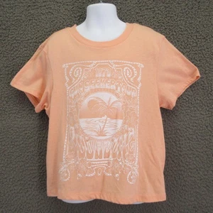 Billabong Shirt Damen Small Orange Sunseeker Tour 1973 Retro Grafik Tee Strand - Bild 1 von 9