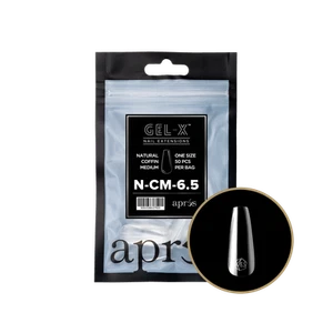 Apres Gel-X Refill Tips Natural Coffin Medium - Size 6.5, 50 pcs. - Picture 1 of 1