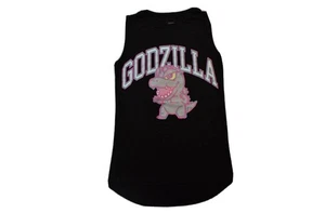 Canotta Chibi Godzilla Collegiate Style Basic nera taglia media nuova senza etichette (W796) - Foto 1 di 4