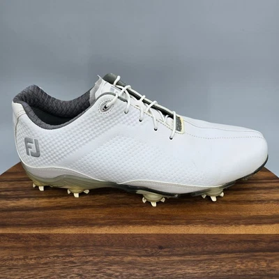Footjoy DNA Golf Shoes Men's 10 M White Leather Waterproof Spiked Sneakers - Image 1 of 4
