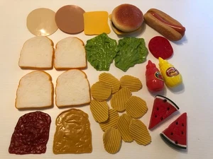 REALISTA FALSO JUEGO DE SIMULACIÓN COMIDA SIMULADA COCINA SÁNDWICH CHIPS PAN HAMBURGUESA - Imagen 1 de 3