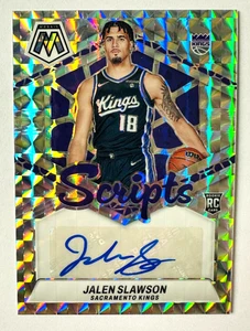 2023-24 Panini Mosaic Jalen Slawson AUTO RC PLATEADO Prizm Scripts Kings ¡Novato! - Imagen 1 de 3
