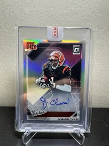 Ja'Marr Chase The Rookies Silver Prizm Auto /99 SP 2021 Panini Donruss Optic - Picture 1 of 2