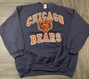 Sudadera De Colección Años 90’s Chicago Bears NFL Logo 7 Hombres’s XL Azul Marino Cuello Redondo - Imagen 1 de 9