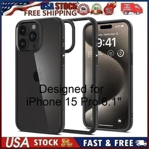 Spigen Ultra Hybrid iPhone 15 Pro Case Matte Black ACS06713 - Picture 1 of 7