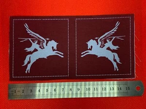Pair WW2 Style Printed British Pegasus Airborne Shoulder Badges - Reproduction 3 - Picture 1 of 3