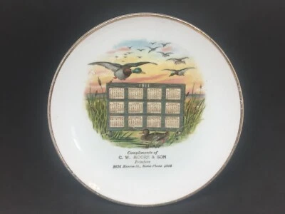 Placa de calendario 1911 cumplidos impresora C.W Moore & Son publicidad antigua pato Foto 1 de 4