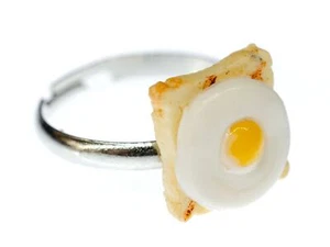 Toast Fried Egg Ring Miniblings Egg Sandwich Breakfast Bread Beige - Picture 1 of 4