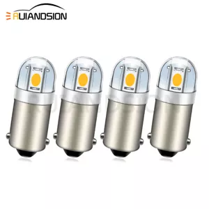 4pcs BA9S T4W 3030 2 LED Warm White Interior Dome Light Side Position Bulb DC12V - Picture 1 of 6