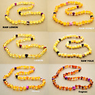 Natural Baltic Amber Necklace for Adult BQ Beads 16-27.5 inch 12 Colors Agate
