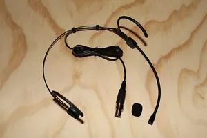 Black Double Earhook Headset Microphone for Shure Wireless-TA4F 4pin mini XLR - Picture 1 of 7