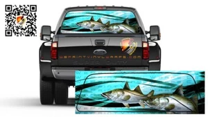 Snook Tropical Fishes Rear Window Tint Perforated Vinyl Graphic Decal Trucks Car - Picture 1 of 4