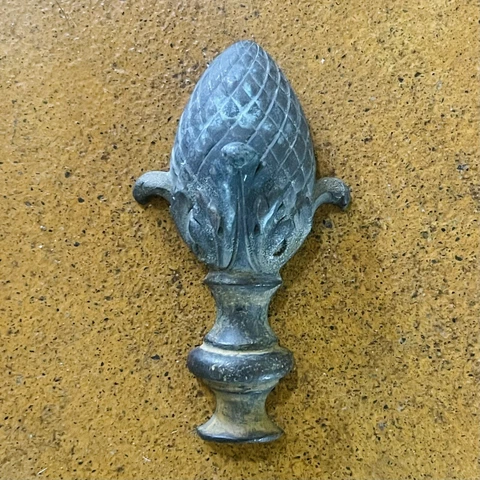 Antique Cast Bronze Pinecone Leaf Salvage Pediment Element Ornate Vintage Cover