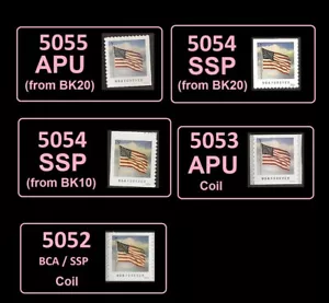 US 5052 5053 5054 5055 Flag F single set 5 MNH 2016 - Picture 1 of 1