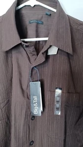 Van Heusen Brown Dress Shirt Mens 2XLT New With Tags Button Up Long Sleeve - Picture 1 of 7