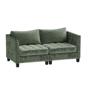 Ufurniture 3 Seater Sofa Chenille Modular Lounge Couch with Large Cushion Green - Picture 1 of 6