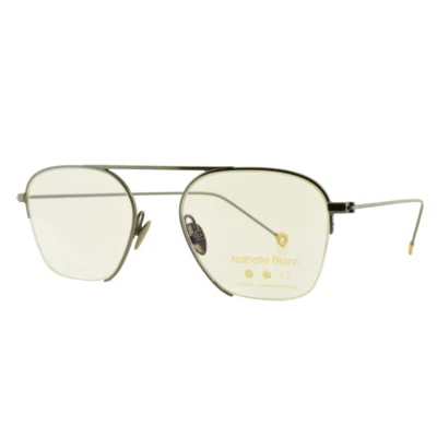 全新!! NATHALIE BLANC AUGUSTE 249 50-19-145 钟方形半无框框架 — 第 1/4 张图片