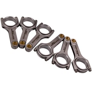 6x 4340 EN24 Forged Steel H-Beam Conrod For BMW M3 E36 E46 S54B32 European model - Foto 1 di 8