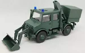 Minitanks HO 1:87 Militay Unimog dispositivo di sgombero di montagna NUOVO IMBALLO ORIGINALE - Foto 1 di 7