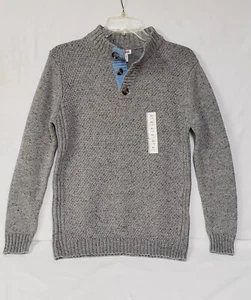 Boys Cat And Jack Heather Gray Pullover Long Sleeve Henley Sweater XL 16 NWT - Picture 1 of 12