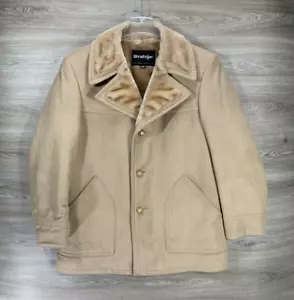 Vintage Stratojac Faux Suede Fur Coat Jacket Mens Size 42 Nice MADE IN USA - Picture 1 of 13
