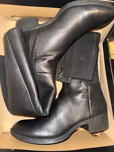 Kenneth Cole New York Womens Levon Leather Tall Riding Boots Shoes BLACK Size 9 - Picture 1 of 11