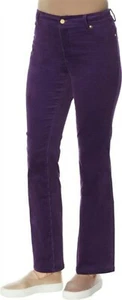 size 10P IMAN Global Chic Flare-Leg Corduroy Pant Jeans Eggplant new - Picture 1 of 1
