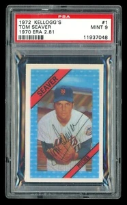 1972 Kellogg's #1 Tom Seaver PSA 9 MINT #11937048 - Picture 1 of 2