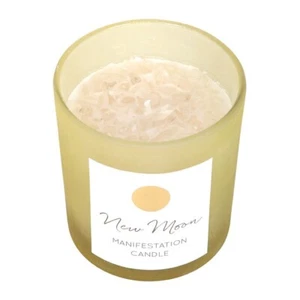 New Moon Wild Orange Manifestation Jar Candle with Clear Quartz. Gothic Gift. - Picture 1 of 6