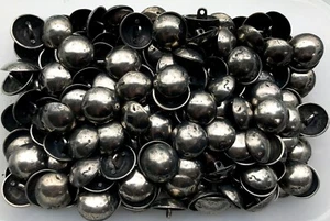 23mm 36L Aged Antique Silver Beaten Polished Metal Dome Shank Buttons Q804A - Picture 1 of 1