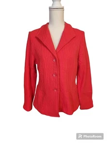 Coldwater Creek Button Down Jacke rot Größe Petite 12 neu mit Etikett - Bild 1 von 5