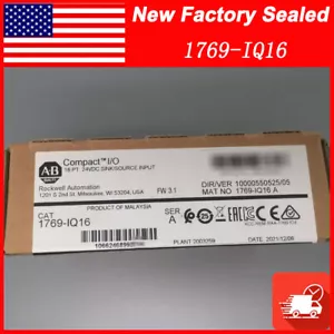 New Sealed 1769-IQ16 Allen Bradley CompactLogix 16 Pt 24VDC D/I Module 1769IQ16 - Picture 1 of 9