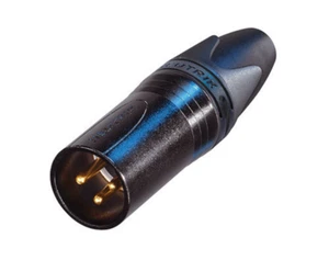 NEUTRIK NC3MXX-B 3-Pin XLR Male Cable Mt Connector Black w/ Gold Pins - Picture 1 of 2